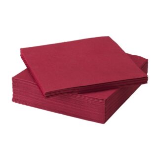 Салфетки бумажные Melia Soft бордо однослойные, 24*24, листов 400