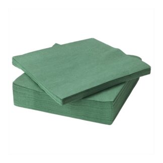 Салфетки бумажные Melia Soft зеленые однослойные, 24*24, листов 400
