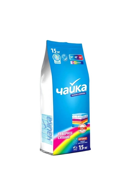 Стиральный порошок Чайка автомат Северное сияние для цветного белья, 15 кг 1 Стиральный порошок Чайка автомат Северное сияние для цветного белья, 15 кг