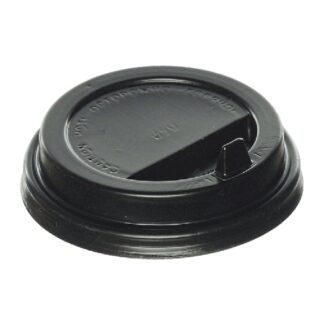 Крышка D 80 А плотность менее стандартной, ПС (полистирол), с откидным носиком, черный