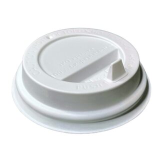 Крышка D 80 А плотность менее стандартной, ПС (полистирол), с откидным носиком, белый