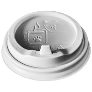 Крышка D 90 плотность стандартная, ПС (полистирол), с откидным носиком, с рисунком, белый