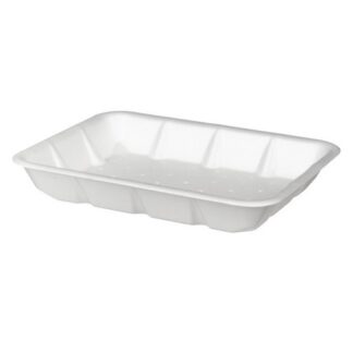 Лоток D 4 A влаговпитывающий без технологии коатинг ВПС (вспененный полистирол), для автоматической и ручной фасовки, с толщиной менее стандартной, белый