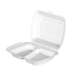 Ланч бокс LB 2  ВПС (вспененный полистирол), для автоматической и ручной упаковки, белый