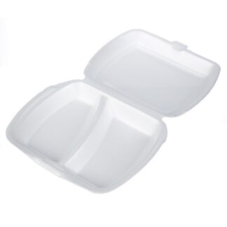 Ланч бокс LB max 2 ВПС (вспененный полистирол), для автоматической и ручной упаковки, белый