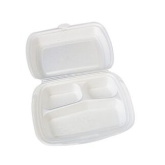 Ланч бокс LB max 3 ВПС (вспененный полистирол), для автоматической и ручной упаковки, белый