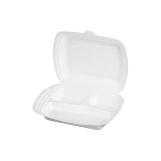 Ланч бокс LB 3  ВПС (вспененный полистирол), для автоматической и ручной упаковки, белый